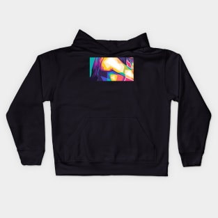 pop art lady sleeve Kids Hoodie